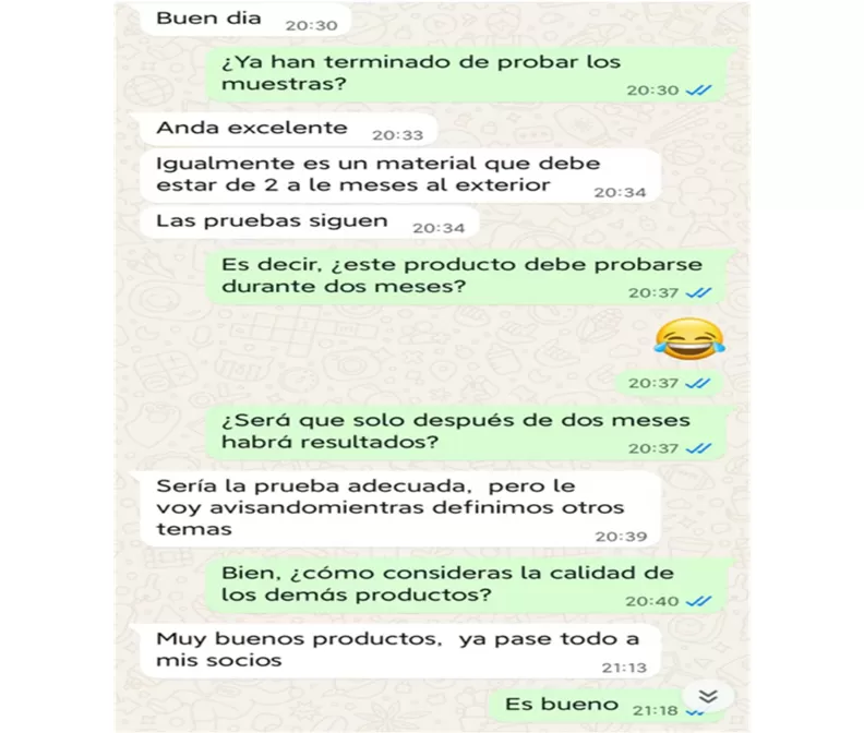 Feedback do cliente da Argentina